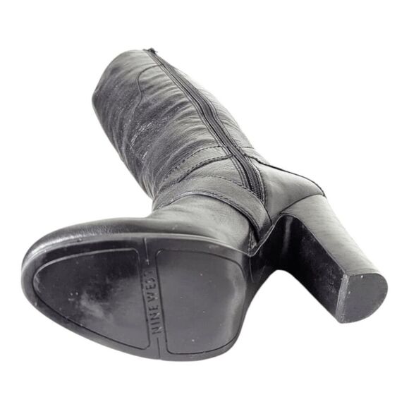 NINE WEST Millicento Black Leather Knee High Boot Size 8.5M - Picture 8 of 9